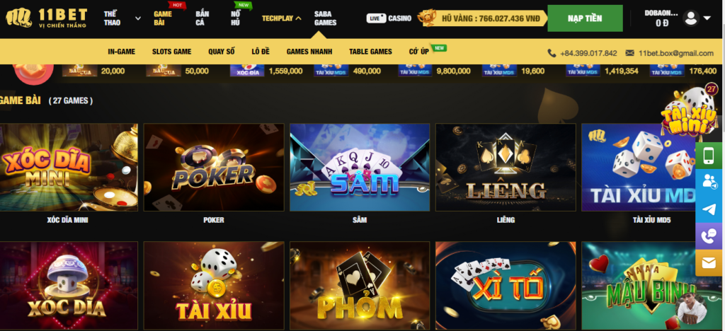 Danh mục Game bài nhà cái 11bet