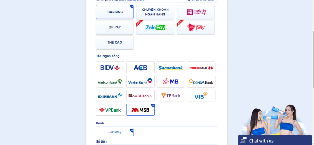 Nạp tiền qua iBanking SBOTOP